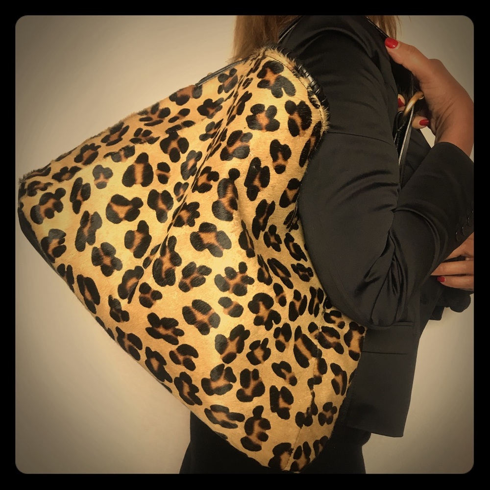 leopard print calf hair hand bag made for Lavinia.